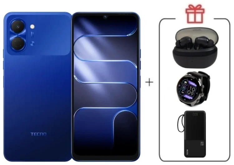 Смартфон Tecno Spark Go 3 3 ГБ/128 ГБ синий + подарок купить,NaN