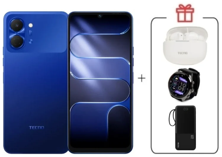 Смартфон Tecno Spark Go 3 3 ГБ/128 ГБ синий + подарок купить,NaN