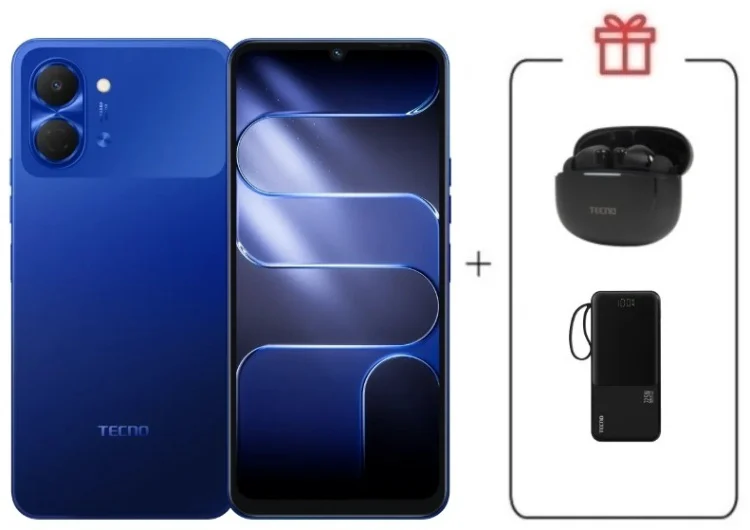 Смартфон Tecno Spark Go 3 3 ГБ/128 ГБ синий + подарок купить,NaN