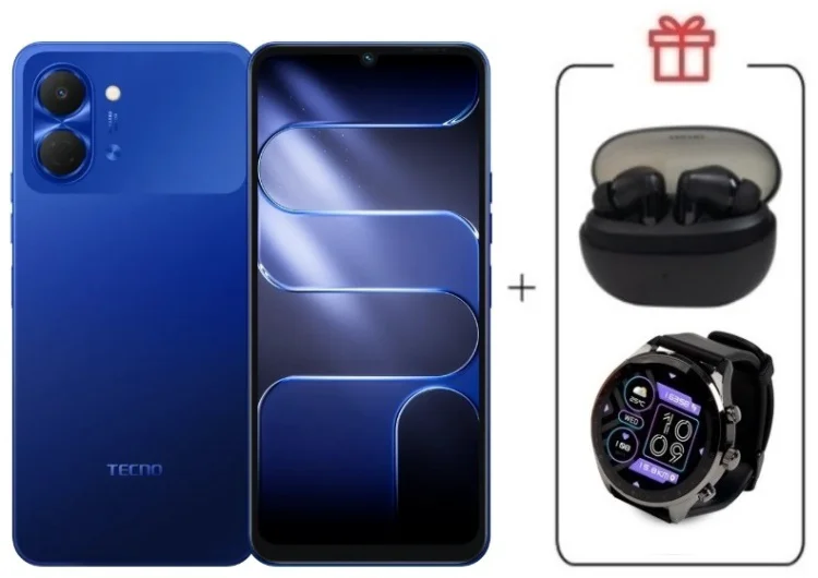 Смартфон Tecno Spark Go 3 3 ГБ/128 ГБ синий + подарок купить,NaN