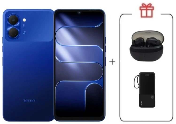 Смартфон Tecno Spark Go 3 3 ГБ/128 ГБ синий + подарок купить,NaN