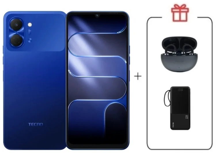 Смартфон Tecno Spark Go 3 3 ГБ/128 ГБ синий + подарок купить,NaN