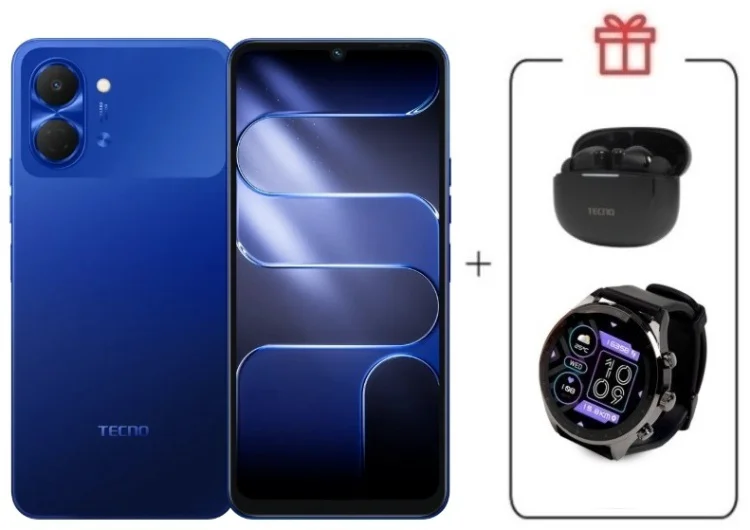 Смартфон Tecno Spark Go 3 3 ГБ/128 ГБ синий + подарок купить,NaN