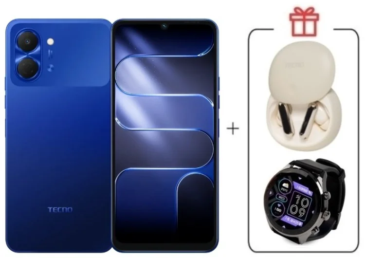 Смартфон Tecno Spark Go 3 3 ГБ/128 ГБ синий + подарок купить,NaN