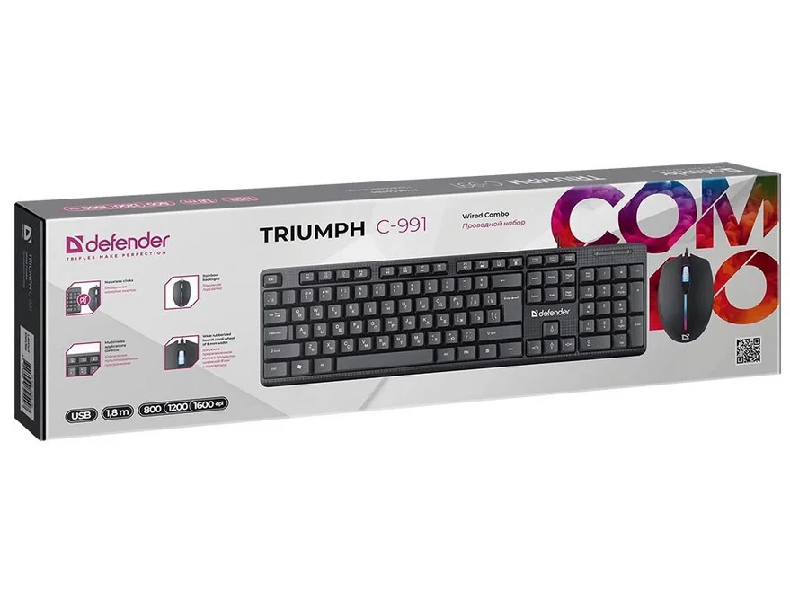 Клавиатура + мышь Defender Triumph C-991 Black