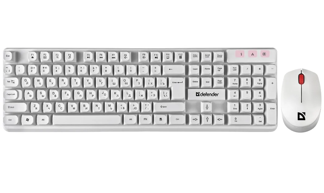 Клавиатура + мышь Defender Milan C-992 White