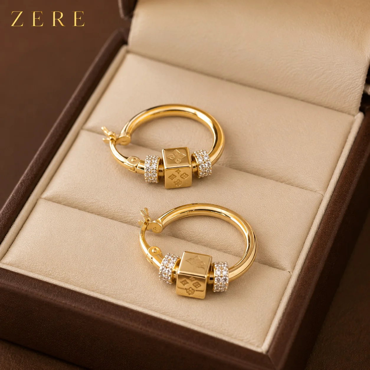 Серьги Zere ZR080707 жёлтое золото 5.43гр 20мм купить,454550
