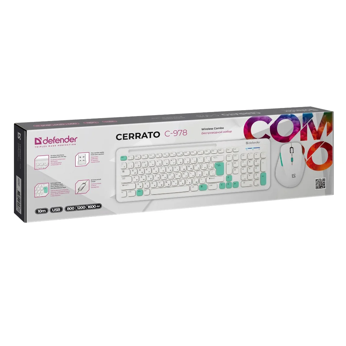 Клавиатура + мышь Defender Cerrato C-978 White