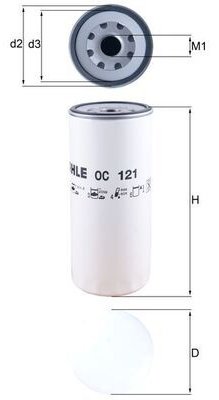 MAHLE Масляный Фильтр OC121 купить,NaN