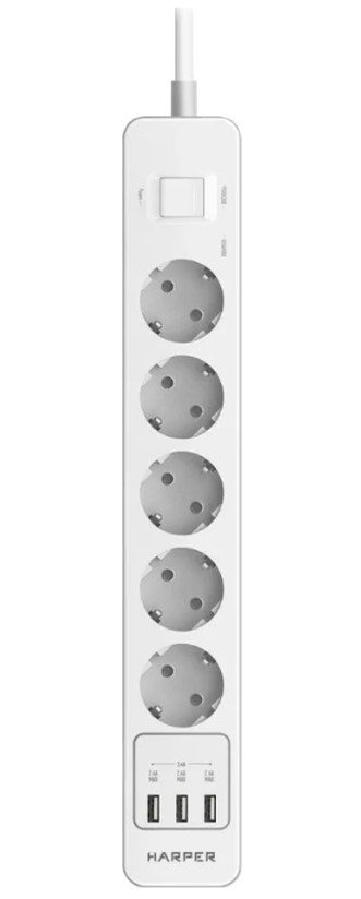 Сетевой фильтр Harper UCH-560 3м белый