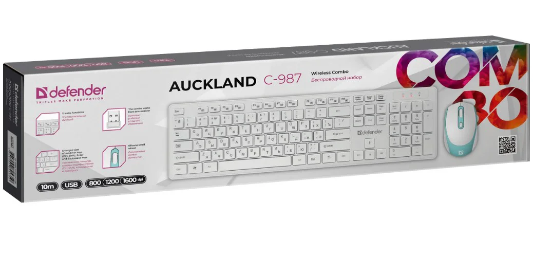 Клавиатура + мышь Defender Auckland C-987 White 