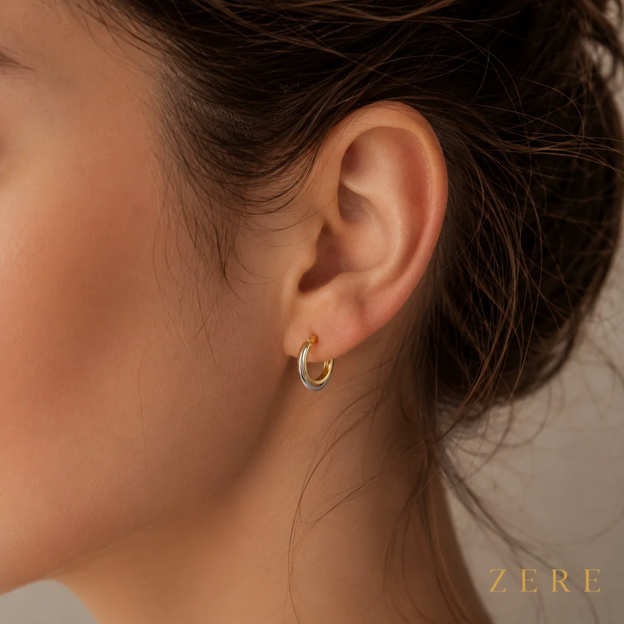 Серьги Zere ZR080706 жёлтое и белое золото 2.8гр 10мм купить,231000
