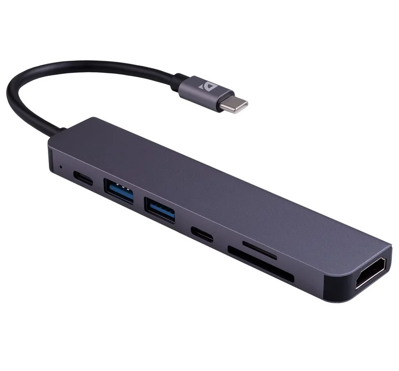 USB Hub Defender HB-04 (83032) 7-port USB 3.0 Type-C Grey