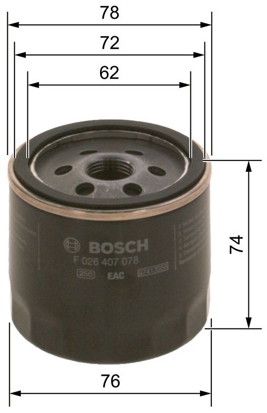 BOSCH Масляный Фильтр F026407078