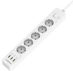 Сетевой фильтр Harper UCH-560 3м белый