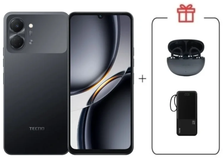Смартфон Tecno Spark Go 3 3 ГБ/128 ГБ черный + подарок купить,NaN