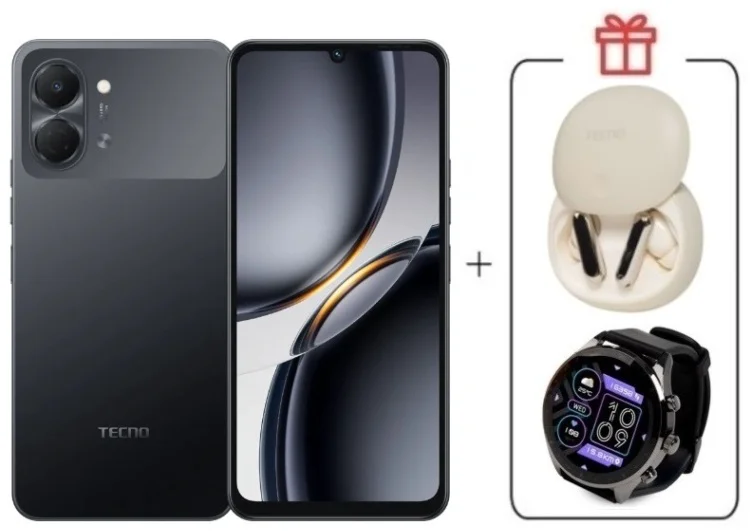 Смартфон Tecno Spark Go 3 3 ГБ/128 ГБ черный + подарок купить,NaN