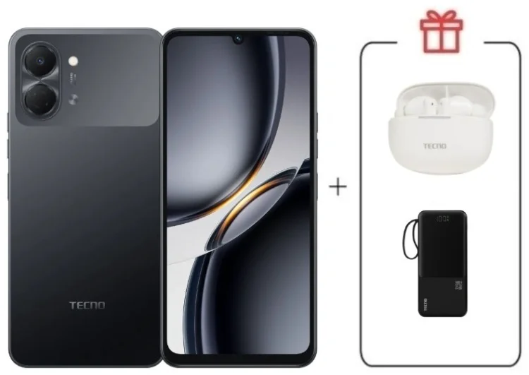 Смартфон Tecno Spark Go 3 3 ГБ/128 ГБ черный + подарок купить,NaN