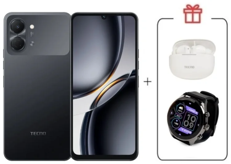 Смартфон Tecno Spark Go 3 3 ГБ/128 ГБ черный + подарок купить,NaN