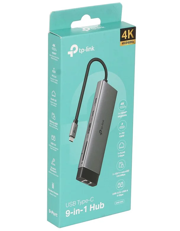 USB Hub TP-Link UH9120C (0102500042) 9-port USB 3.0 Type-C Grey
