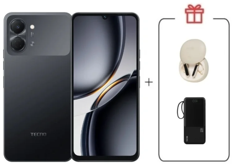 Смартфон Tecno Spark Go 3 3 ГБ/128 ГБ черный + подарок купить,NaN