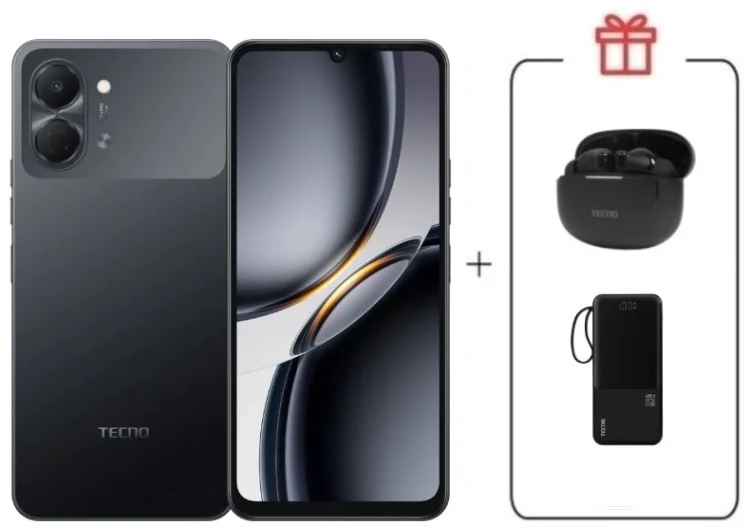 Смартфон Tecno Spark Go 3 3 ГБ/128 ГБ черный + подарок купить,NaN