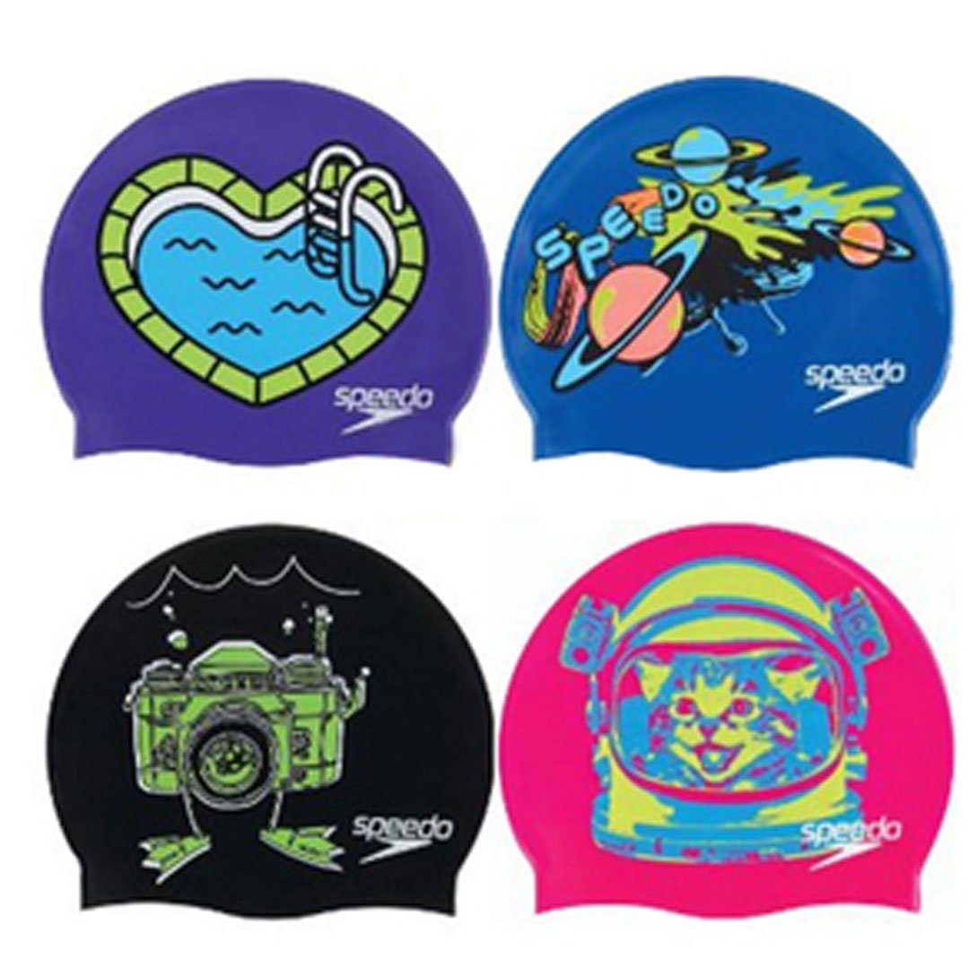Шапочка Speedo Slogan Jr графическом виде