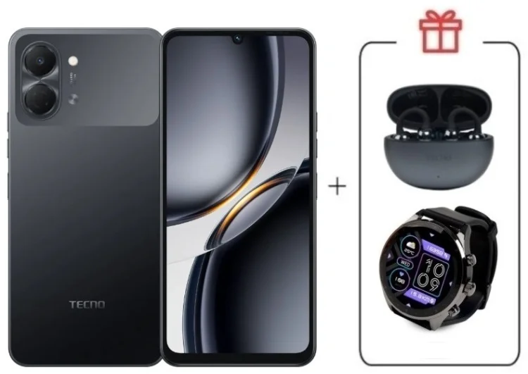 Смартфон Tecno Spark Go 3 3 ГБ/128 ГБ черный + подарок купить,NaN