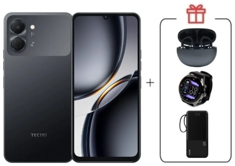 Смартфон Tecno Spark Go 3 3 ГБ/128 ГБ черный + подарок купить,NaN