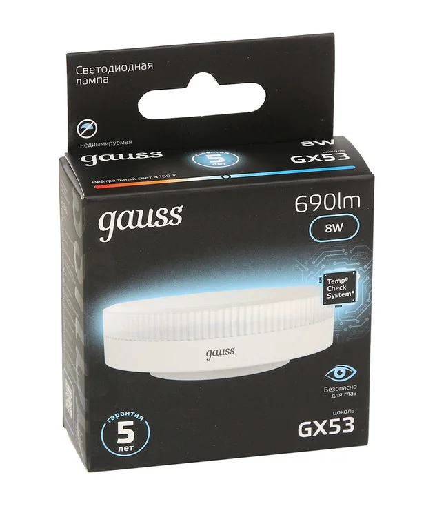 LED лампочка Gauss 108008208 8Вт 4100K белый купить,NaN