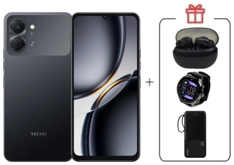 Смартфон Tecno Spark Go 3 3 ГБ/128 ГБ черный + подарок купить,NaN