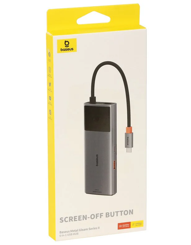 USB Hub Baseus Metal Gleam Series II BS-OH099 Grey купить,NaN
