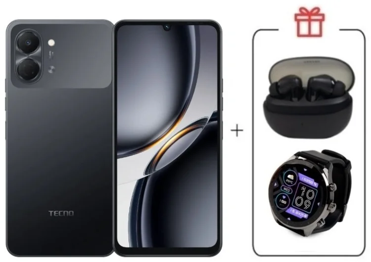 Смартфон Tecno Spark Go 3 3 ГБ/128 ГБ черный + подарок купить,NaN