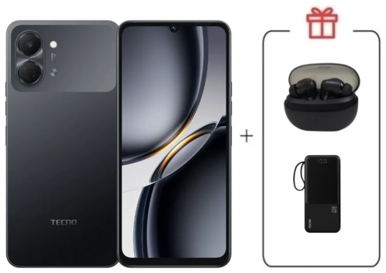 Смартфон Tecno Spark Go 3 3 ГБ/128 ГБ черный + подарок купить,NaN