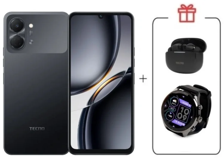 Смартфон Tecno Spark Go 3 3 ГБ/128 ГБ черный + подарок купить,NaN