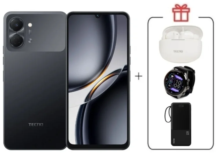 Смартфон Tecno Spark Go 3 3 ГБ/128 ГБ черный + подарок купить,NaN