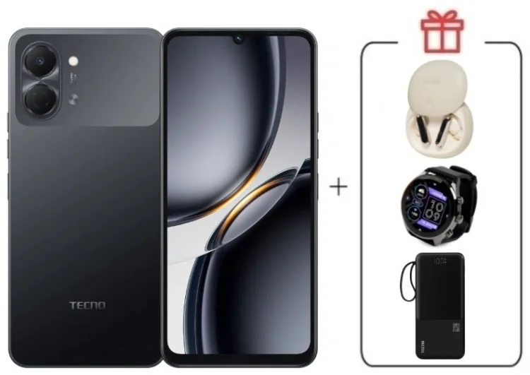 Смартфон Tecno Spark Go 3 3 ГБ/128 ГБ черный + подарок