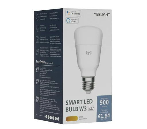 LED лампочка Yeelight Smart LED Buld W3 Dimmable YLDP007 E27 8Вт 2700K теплый белый 