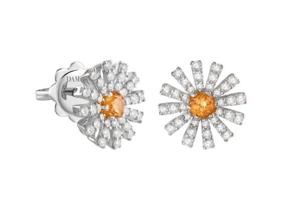 Серьги Damiani Margherita 20114974 белое золото 2.4гр купить,NaN