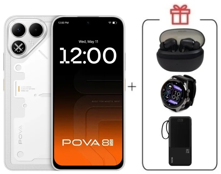 Смартфон Tecno Pova 8 5G 8/128Gb Arc White + подарок купить,NaN
