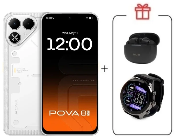 Смартфон Tecno Pova 8 5G 8/128Gb Arc White + подарок купить,NaN