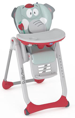 Стульчик для кормления Chicco Polly 2 Start Baby Elephant 4w серый купить,NaN