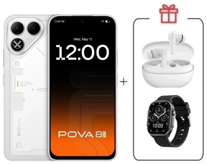 Смартфон Tecno Pova 8 5G 8/128Gb Arc White + подарок купить,NaN