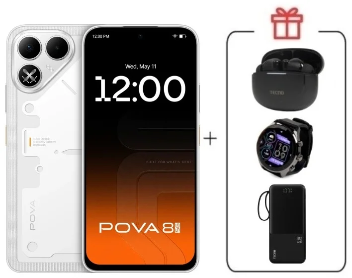 Смартфон Tecno Pova 8 5G 8/128Gb Arc White + подарок купить,NaN