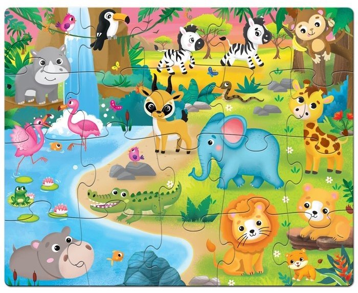 Puzzle Time Такие разные зверята 6031126 20 деталей купить,NaN