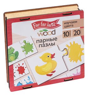 Пазл Деревянный Пазл 20 пар Изучаем цвета Far far land Wood 04687 купить,NaN