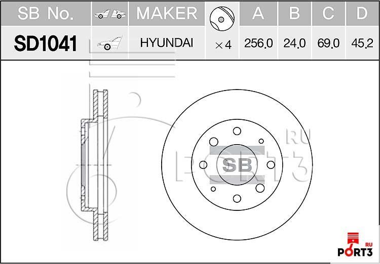 Диски HI-Q передние SD1041 купить,NaN