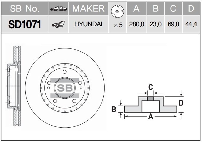 Диски HI-Q передние SD1071 купить,NaN