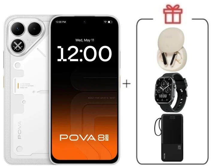 Смартфон Tecno Pova 8 5G 8/128Gb Arc White + подарок купить,NaN