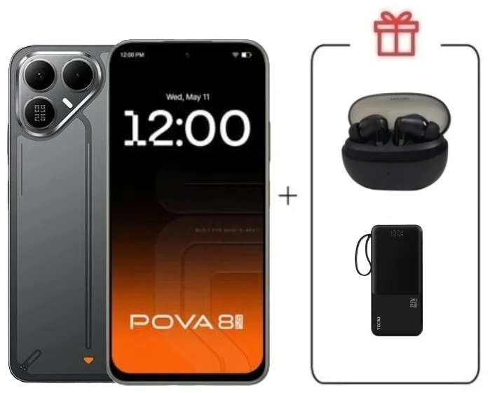Смартфон Tecno Pova 8 5G 8/128Gb Graphite Black + подарок купить,NaN